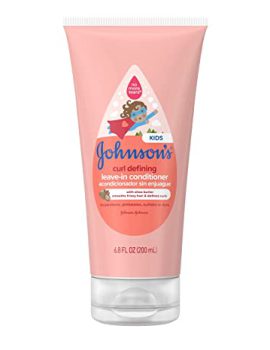 Johnson’s Curl Defining Tear-Free Kids’ Leave-in Conditioner with Shea Butter, Paraben-, Sulfate- & Dye-Free Formula, Hypoallergenic & Gentle for Toddlers’ Hair,