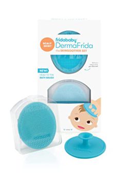 Frida Baby DermaFrida The SkinSoother Baby Bath Silicone Brush| Baby Essential for Dry Skin, Cradle Cap and Eczema (2 Pack)