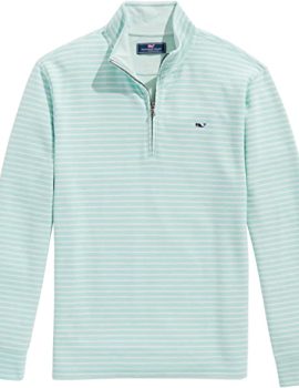 Men’s Saltwater 1/4-Zip Pullover, Stripe Aqua Sky, Medium