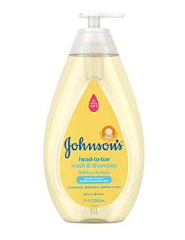 Johnson’s Head-to-Toe Gentle Tear-Free Baby & Newborn Wash & Shampoo, Sulfate-, Paraben- Phthalate- & Dye-Free, Hypoallergenic Wash for Sensitive Skin & Hair, 27.1 fl. Oz