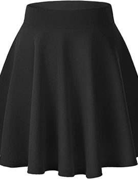 Urban CoCo Women’s Basic Versatile Stretchy Flared Casual Mini Skater Skirt