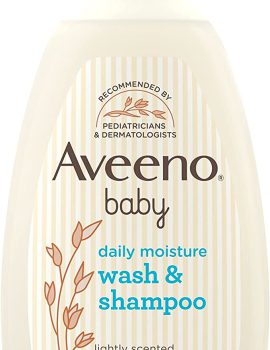 Baby Daily Moisture Gentle Body Wash & Shampoo with Oat Extract, 2-in-1 Baby Bath Wash & Hair Shampoo, Tear- & Paraben-Free for Hair & Sensitive Skin, Lightly Scented, 18 fl. oz