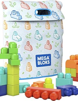 Fisher Price Build ‘N Play Bag Building Set By MEGA BLOKS With 60 Plant-Based Big Building Blocks and 1 Storage Bag, Toy Gift Set For Ages 1 and Up