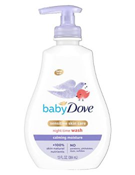 Baby Dove Sensitive Skin Care Baby Wash Calming Moisture For a Calming Baby Bath Wash Hypoallergenic and Tear-Free, Washes Away Bacteria 13 oz