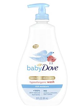 Baby Dove Sensitive Skin Care Baby Wash For Baby Bath Time Rich Moisture Tear-Free and Hypoallergenic, 20 oz (Packaging May Vary)