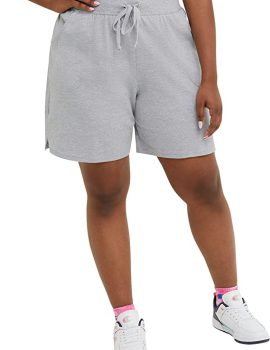 Champion Women’s Plus Size Jersey Shorts for Women, Plus Size Gym Shorts, 5″