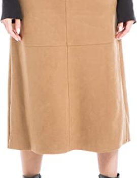 Max Studio Women’s Faux Suede A-line Midi Skirt