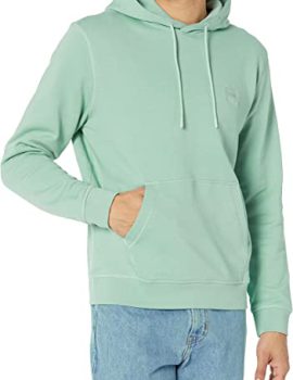 Men’s Patch Logo French Terry Pullover Hooded Cotton Sweatshirt