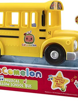 CoComelon Official Musical Yellow School Bus, Plays Clips from ‘Wheels on The Bus,’ Featuring Removable JJ Figure – Character Toys for Babies, Toddlers, and Kids