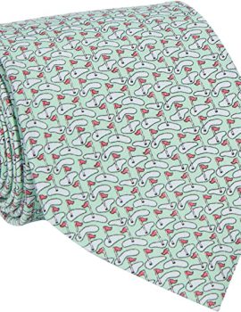 Men’s Micro Putting Green Printed Tie, Wasabi