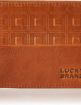 Men’s Plaid Embossed RFID Bifold, Brown, OSFA