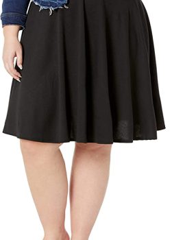 Star Vixen Women’s Plus-Size Knee Length Full Skater Skirt